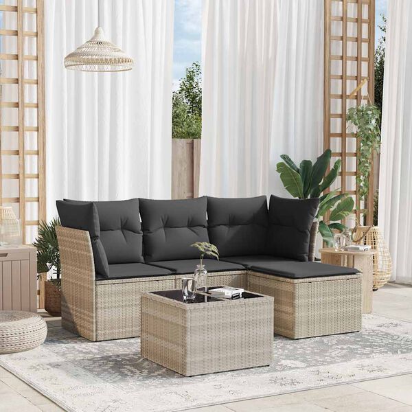 vidaXL Garden Sofa Set Light grey