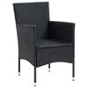vidaXL Dining Set Black PE Rattan, Steel, Fabric, Glass, Aluminum Medium