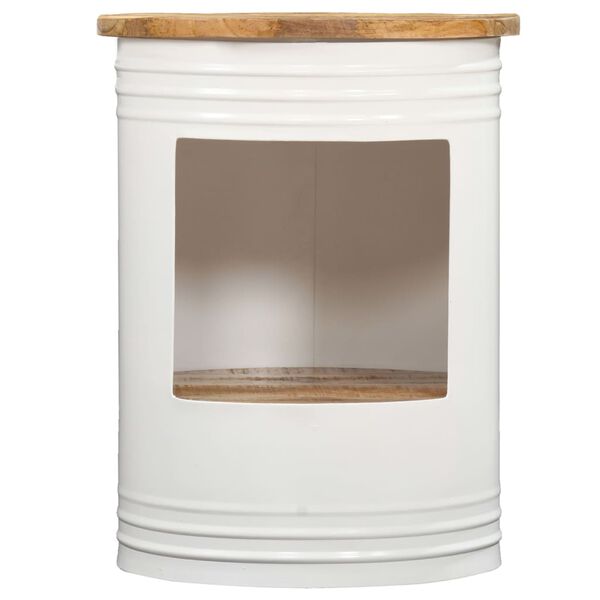 vidaXL Coffee Table Natural and white Solid mango wood, powder-coated steel