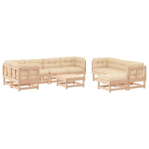 vidaXL Garden Lounge Set Beige Solid Pinewood Large Modular