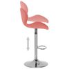 vidaXL Bar Stool Set of 2 Pink Chromed steel, velvet (100% polyester)