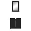 vidaXL Bathroom Furniture Set Black Engineered wood