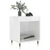 vidaXL Bedside Cabinet High gloss white Engineered wood, Metal Medium