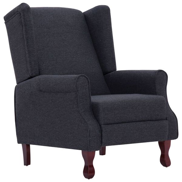 vidaXL Armchairs Dark gray Polyester, Wooden frame Medium