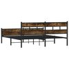 vidaXL Bed Frame Smoked Oak Steel, Engineered Wood 76.0 x 80.0 in