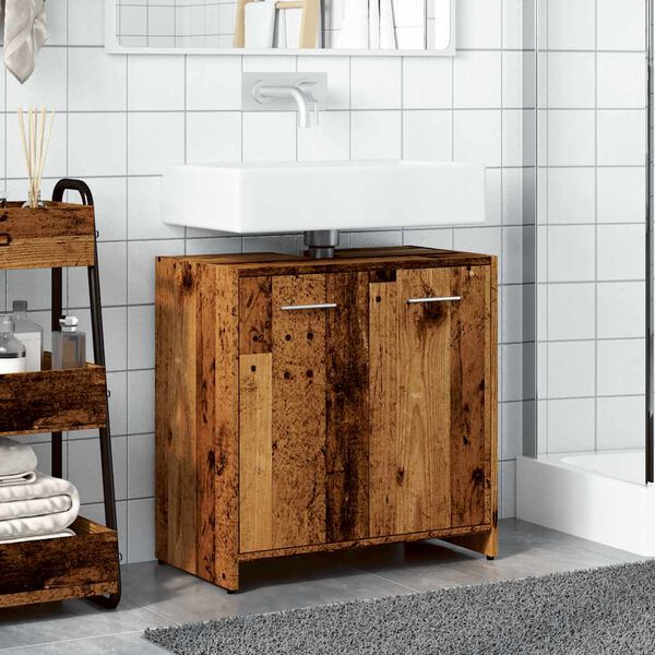 vidaXL Bathroom Sink Cabinet Old Wood 23.6x13.0x23.6" Engineered Wood