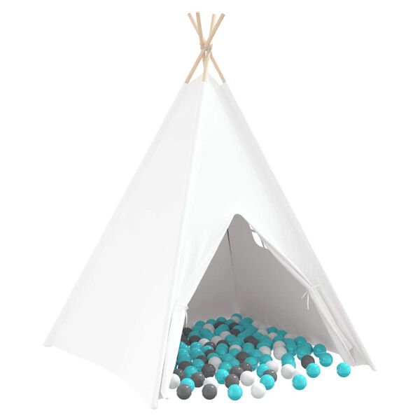 vidaXL Teepee Tent White 47.2" x 47.2" x 59.1" Fabric and Plastic