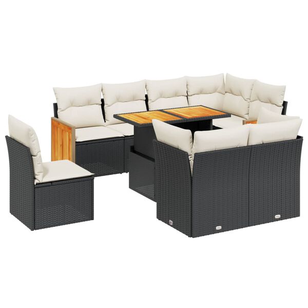 vidaXL Garden Sofa Set Black