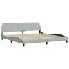 vidaXL Bed Frame without Mattress "Hanko" Light Gray 76"x79.9" Velvet