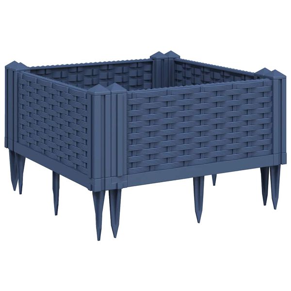 vidaXL Garden Planter Blue Grey Polypropylene Medium Modular