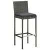 vidaXL Garden Bar Set Gray PE rattan Medium Footrest Garden Bar Set