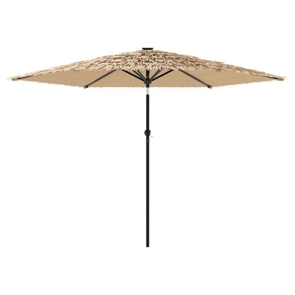 vidaXL Garden Parasol Brown Polyester Large Foldable Garden Parasol