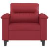 vidaXL Chair Wine Red Faux Leather, Metal, Textilene 23.6 in wide seat