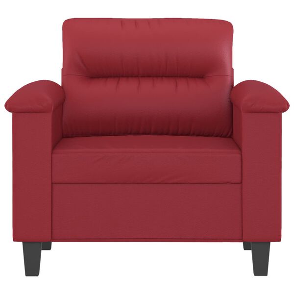 vidaXL Chair Wine Red Faux Leather, Metal, Textilene 23.6 in wide seat