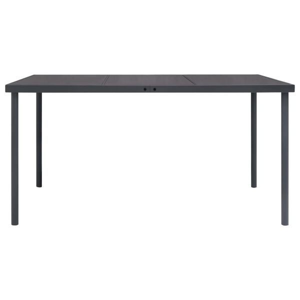 vidaXL Outdoor Dining Set Anthracite and Black Powder-coated Steel, Glass