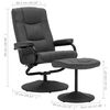 vidaXL Recliner With Ottoman Dark Gray Fabric Standard Swivel