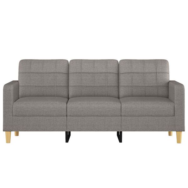 vidaXL 3-seater Sofa Taupe Fabric (100% polyester), Metal, Textilene