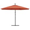 vidaXL Cantilever Garden Parasol Terracotta Polyester Large Tiltable