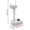 vidaXL Camping Handwash Stand Grey 19.88 x 12.99 x 40.55 in