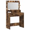 vidaXL Dressing Table with Shelf Smoked Oak 29.72 x 16.14 x 53.15 in