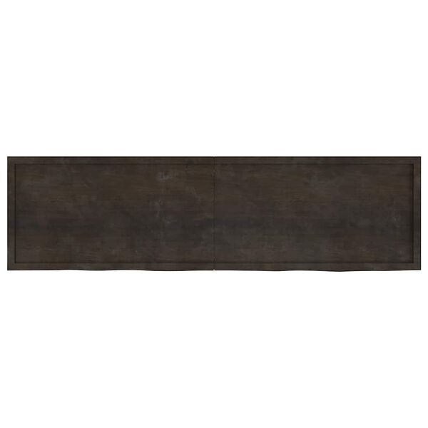 vidaXL Bathroom Countertop Dark Brown 86.6 x 23.6 x (0.8-2.4) " Treated Solid Wood