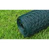 vidaXL Chicken Wire Fence with PVC Coating 82.0x2.5' Green