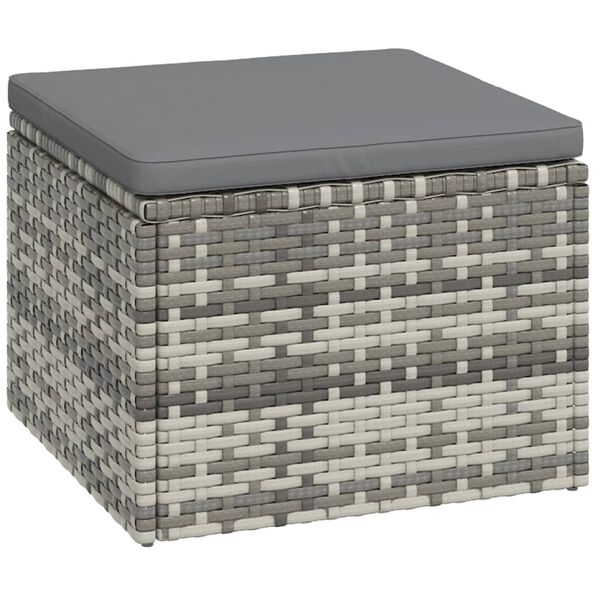 vidaXL Garden Lounge Set Gray, Anthracite PE Rattan, Powder-coated Steel