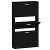 vidaXL Shoe Cabinet Black Engineered Wood Standard Shoe Cabinet