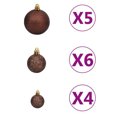 vidaXL Artificial Pre-lit Christmas Tree with Ball Set Pink 70.9" PVC