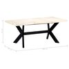 vidaXL Dining Table Bleached white, black legs