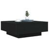 vidaXL Coffee Table Black Oak 31.50 x 31.50 x 12.20 in Engineered Wood