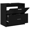 vidaXL Bathroom Cabinet with Drawer Black Oak 23.23 x 14.57 x 23.23 in