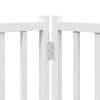 vidaXL Dog Gate Set of 6 White Solid fir wood Foldable, 6 panels