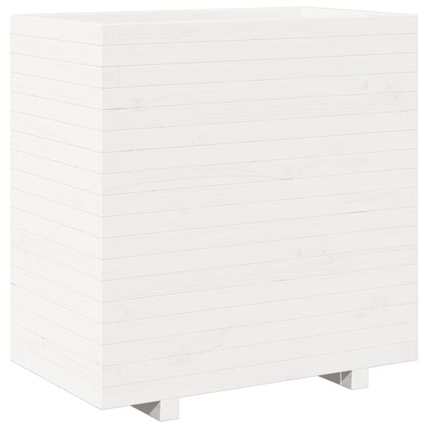 vidaXL Garden Planter White Solid pine wood Medium Planters