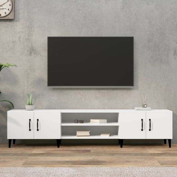 vidaXL TV Cabinet White Engineered wood Large TV Cabinet Rectangular