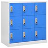 vidaXL Locker Cabinet Set of 5 Light Grey and Blue Steel Medium