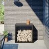 vidaXL Firewood Rack Black 23.6x15.7x23.6" Steel