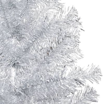 vidaXL Artificial Pre-lit Christmas Tree with Stand Silver 47.2" PET
