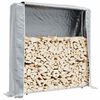 vidaXL Firewood Rack with Rain Cover 59.1x9.8x59.1" Galvanised steel