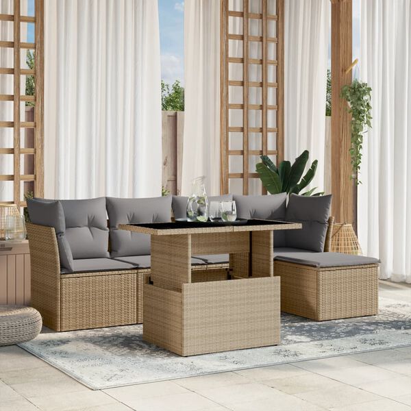 vidaXL Garden Sofa Set Beige