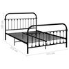 vidaXL Bed Frame Black Metal Double Heavy Duty Vintage