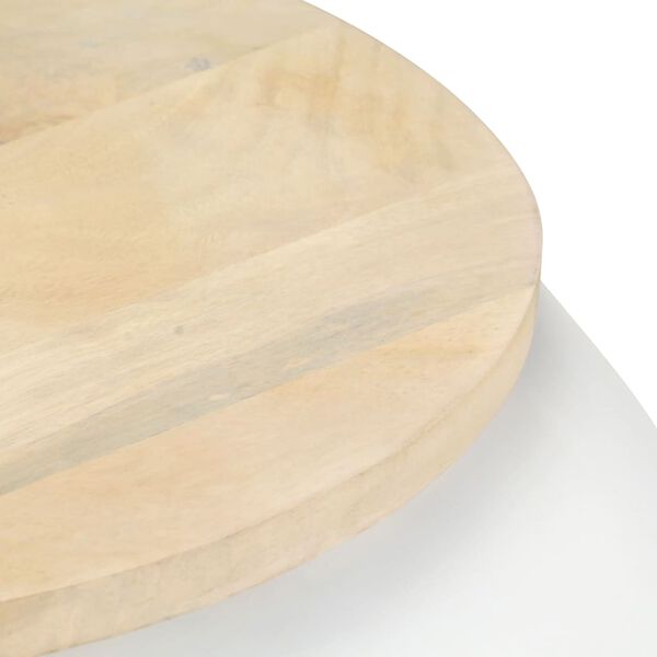 vidaXL Coffee Table Natural wood and white Solid mango wood and iron
