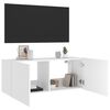 vidaXL TV Wall Cabinet White Engineered Wood TV Wall Cabinet Rectangular