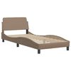 vidaXL Bed Frame "Viana" without Mattress Cappuccino 35.4"x74.8" Faux Leather
