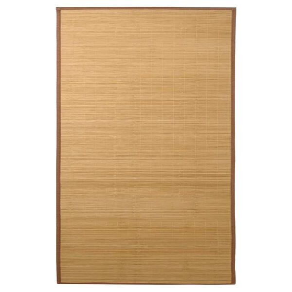 vidaXL Rug Brown Bamboo, Polypropylene, PVC 39.4x63.0 in Non-slip Rug
