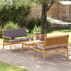 vidaXL Garden Sofa Set 3 pcs Brown 47.24 x 25.79 x 31.10 in