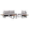 vidaXL Garden Dining Set 3 pcs Light Grey Steel