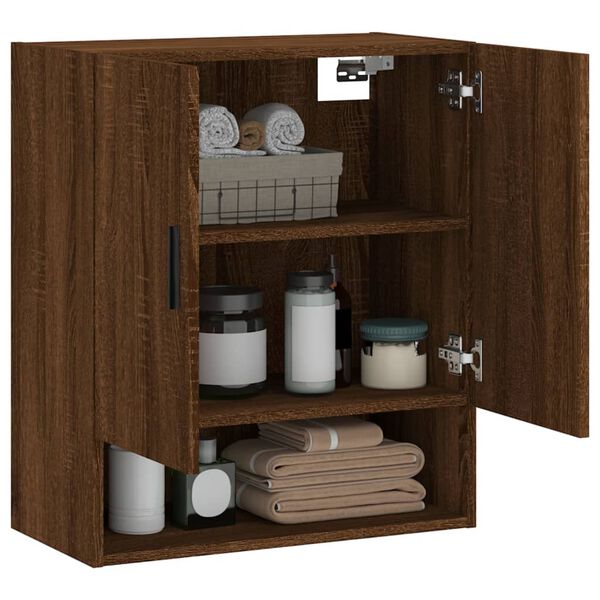 vidaXL Wall Cabinet Brown oak Engineered wood Medium Wall Cabinet
