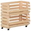 vidaXL Vegetable Trolley 22.4"x11.8"x31.5" Solid Wood Pine