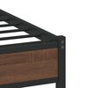 vidaXL Bed Frame Brown Oak Steel Double Bed Frame Rectangular Modern